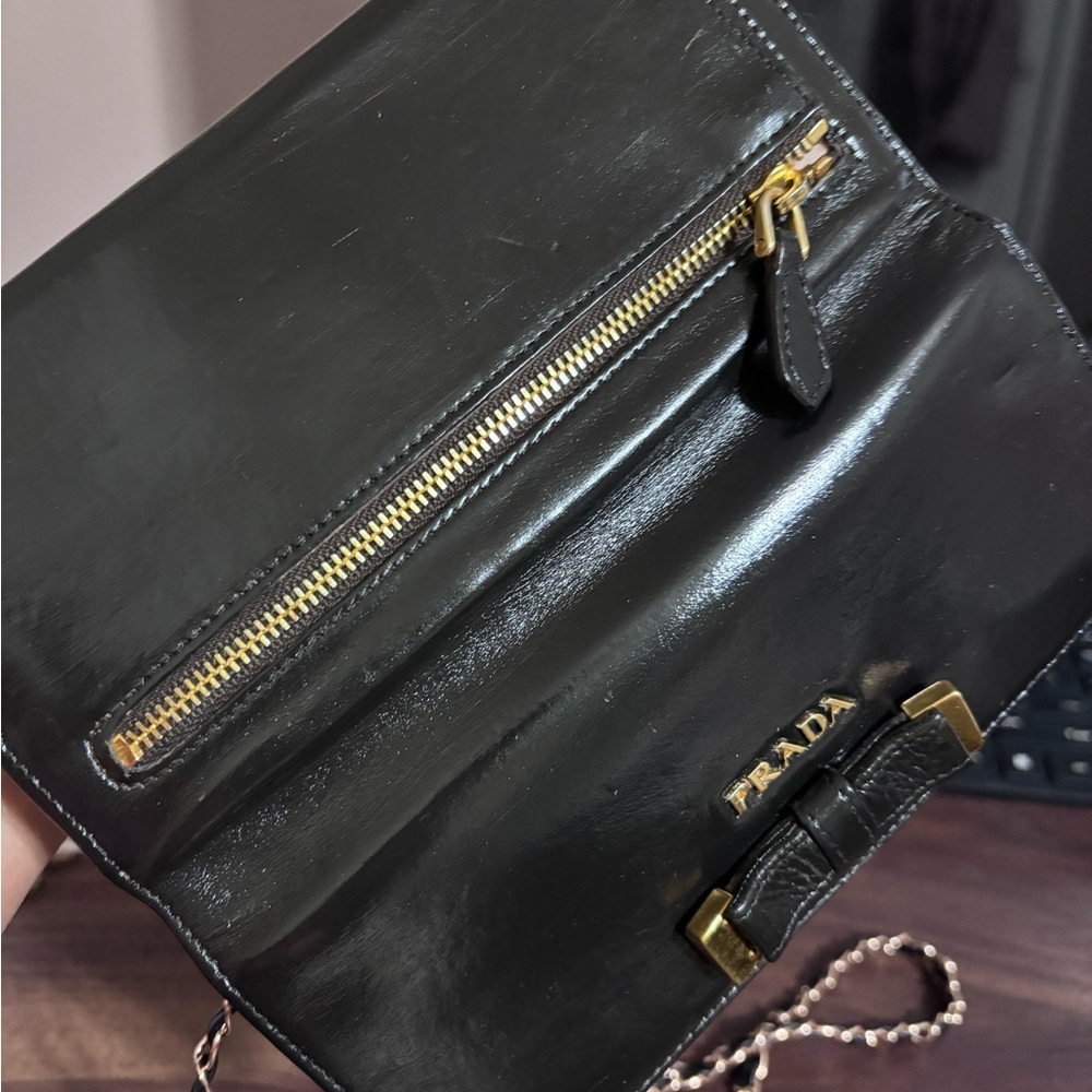 Prada Black Leather Wallet with Gold Hardwares - Picture 9 of 16